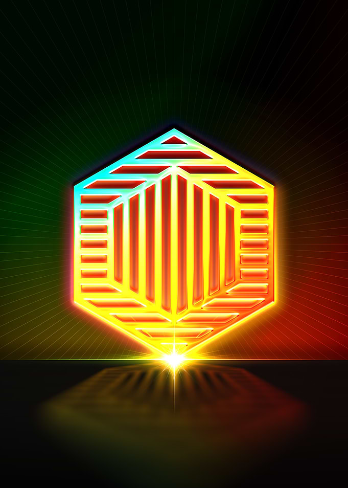 Neon Sacred Geometry Glyph