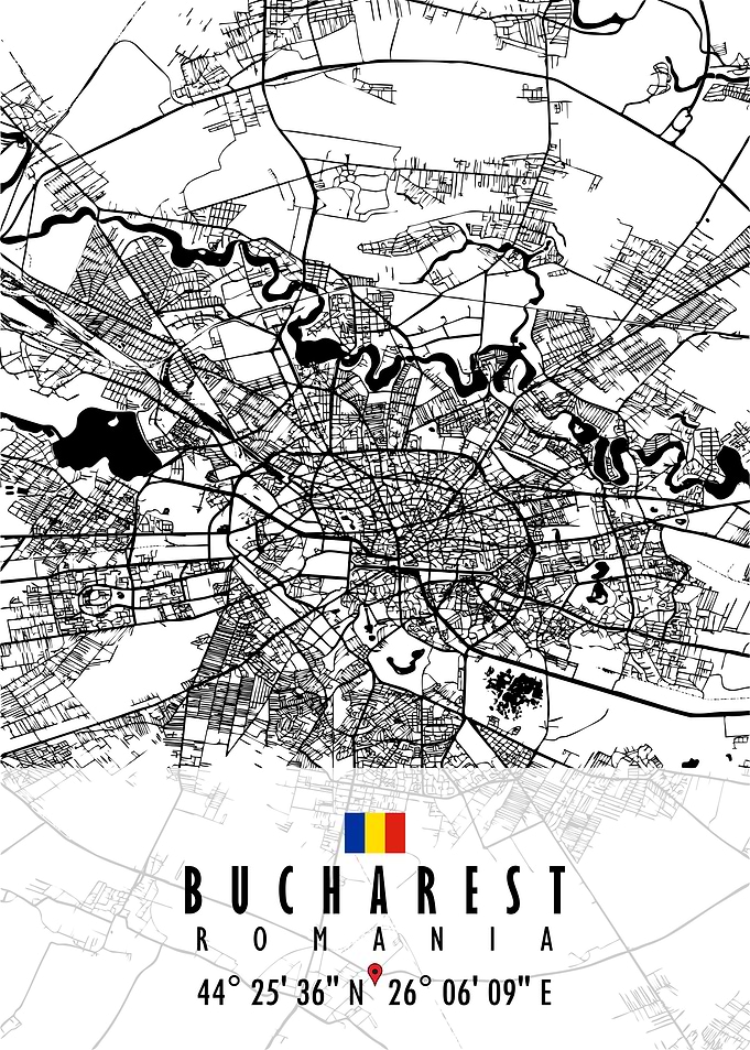Bucharest Map Romania