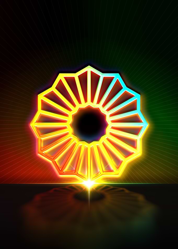 Neon Sacred Geometry Glyph