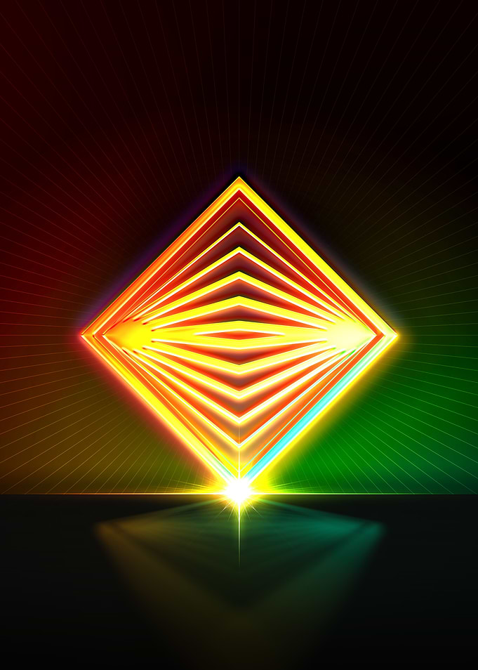 Neon Geometric Glyph Sign