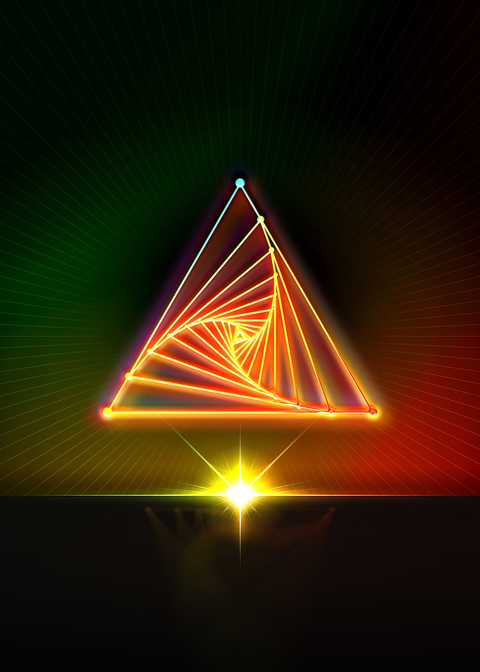 Neon Geometric Glyph Sign