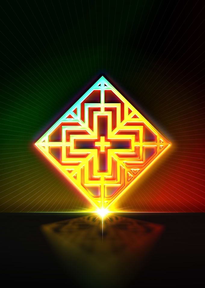 Neon Sacred Geometry Glyph