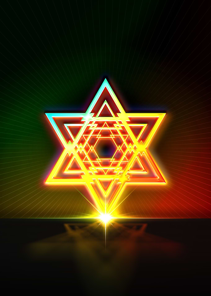 Neon Sacred Geometry Glyph