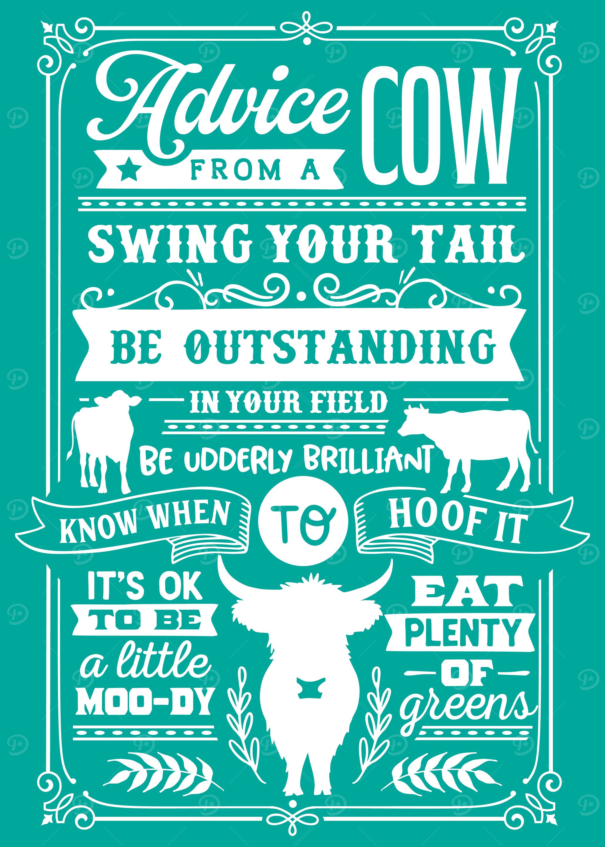 Advice From A Cow Teal