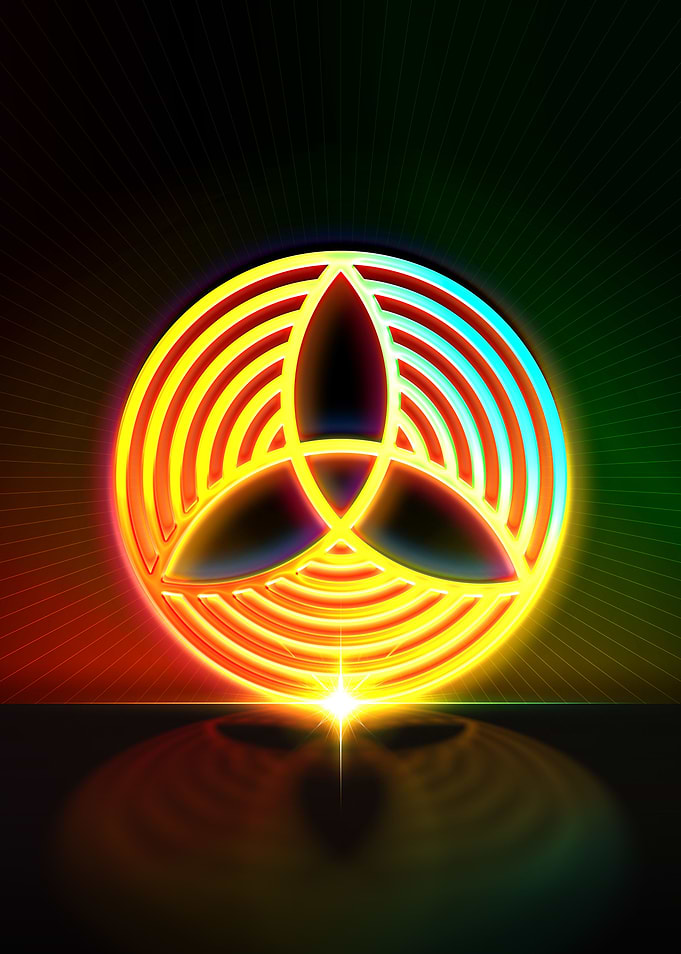 Neon Geometric Glyph Sign