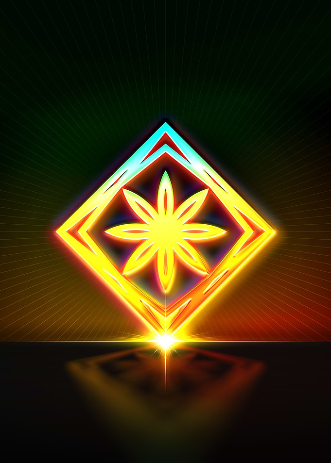 Neon Sacred Geometry Glyph
