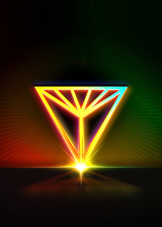 Neon Sacred Geometry Glyph