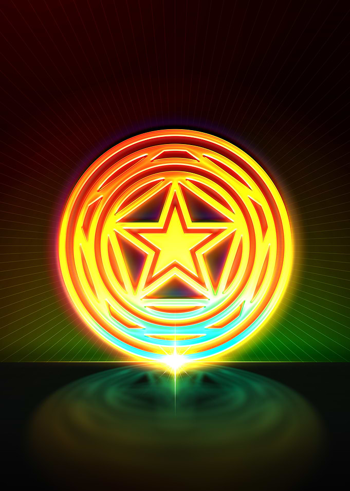 Neon Sacred Geometry Glyph