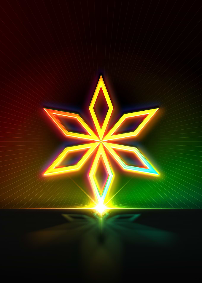 Neon Sacred Geometry Glyph