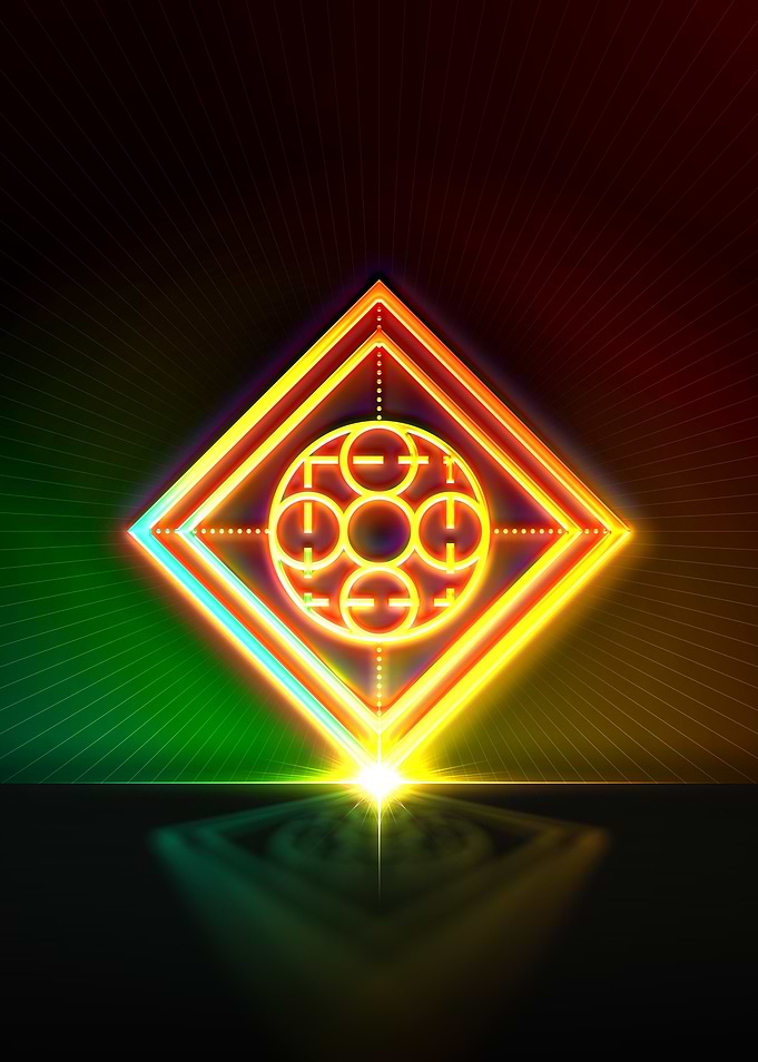 Neon Glyph Mandala Rune