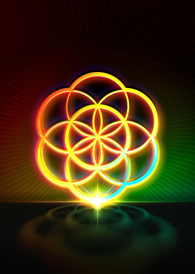 Neon Sacred Geometry Glyph
