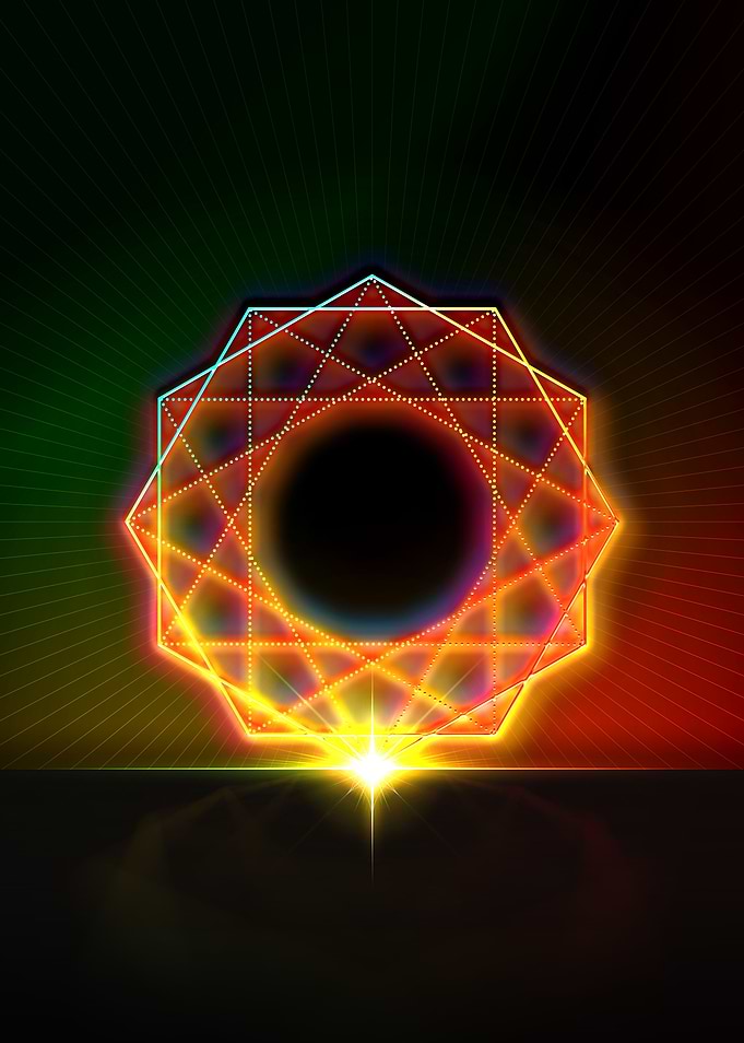 Neon Geometric Glyph Sign