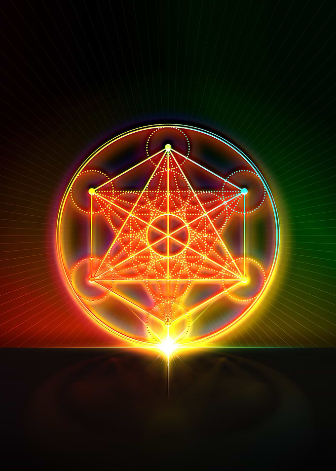 Neon Sacred Geometry Glyph