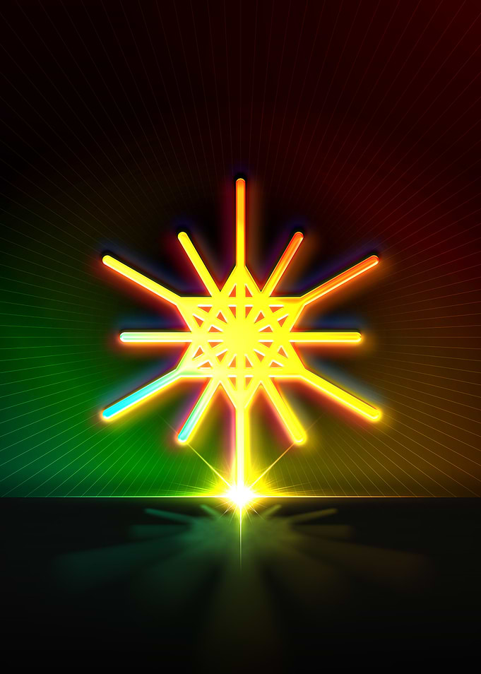 Neon Sacred Geometry Glyph
