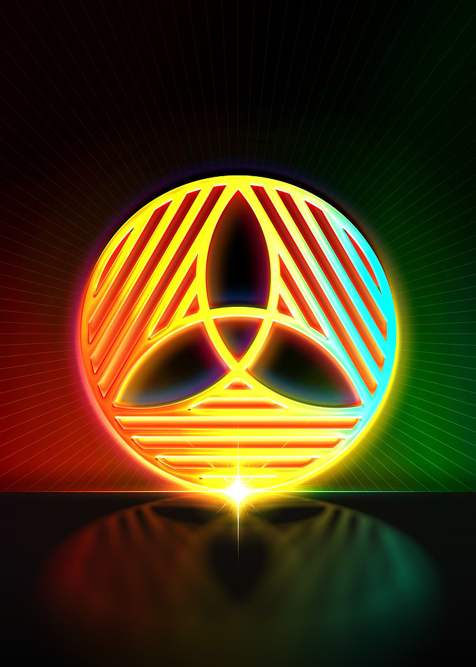 Neon Geometric Glyph Sign