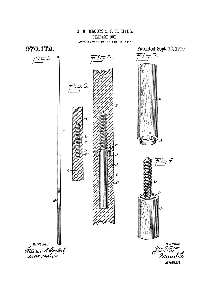 Billiard Cue Patent