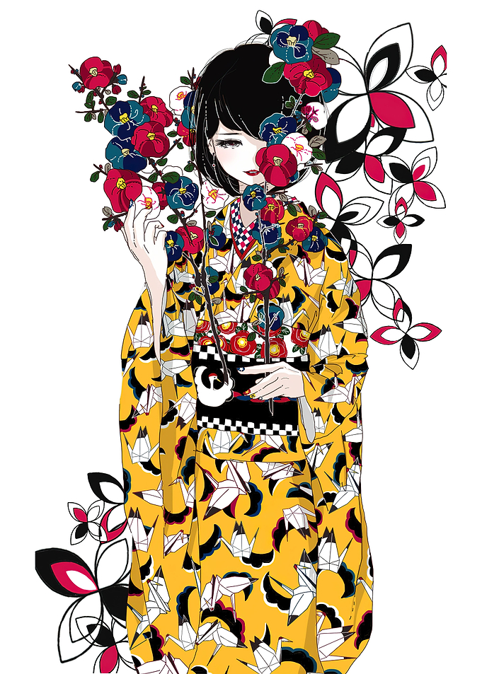 Girl Kimono Poster