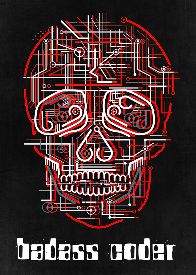Badass Coder Skull