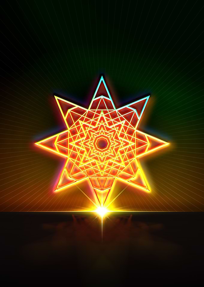 Neon Sacred Geometry Glyph