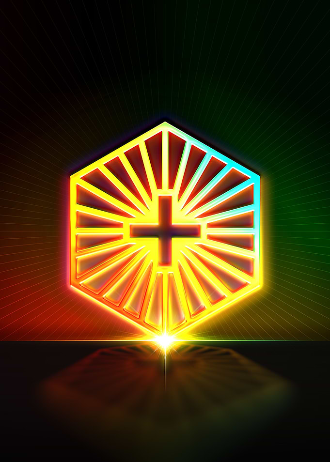 Neon Sacred Geometry Glyph