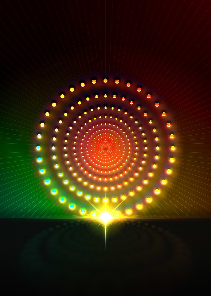 Neon Geometric Glyph Sign