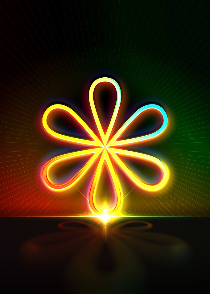 Neon Sacred Geometry Glyph