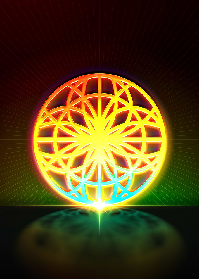 Neon Geometric Glyph Sign