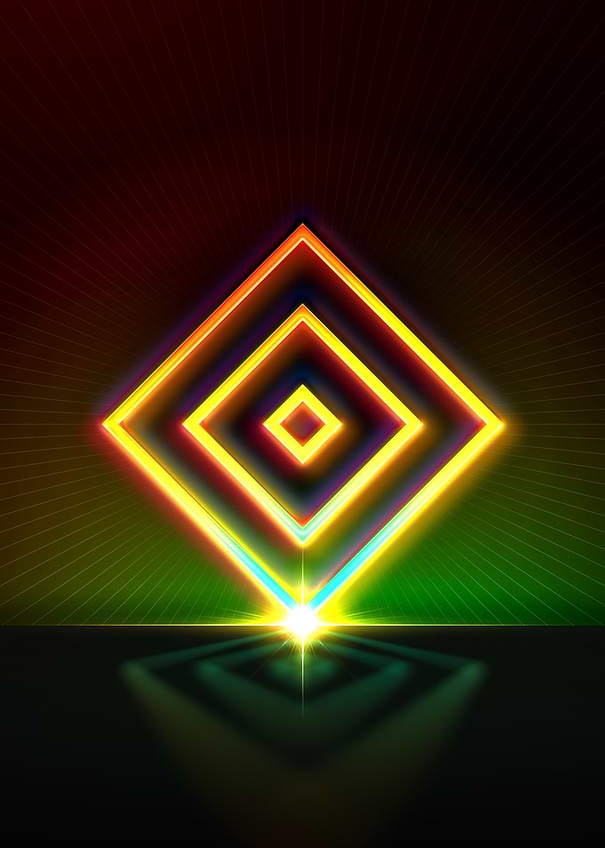 Neon Sacred Geometry Glyph
