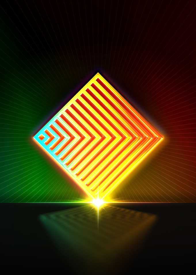 Neon Geometric Glyph Rune