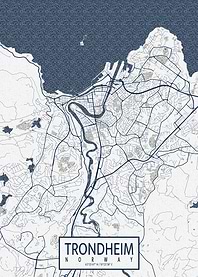 Trondheim City Map Coastal