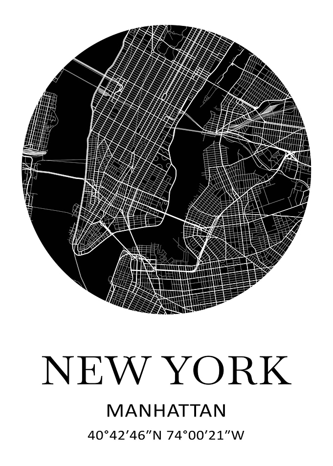 New York Map America USA
