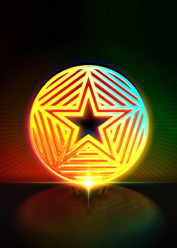 Neon Sacred Geometry Glyph