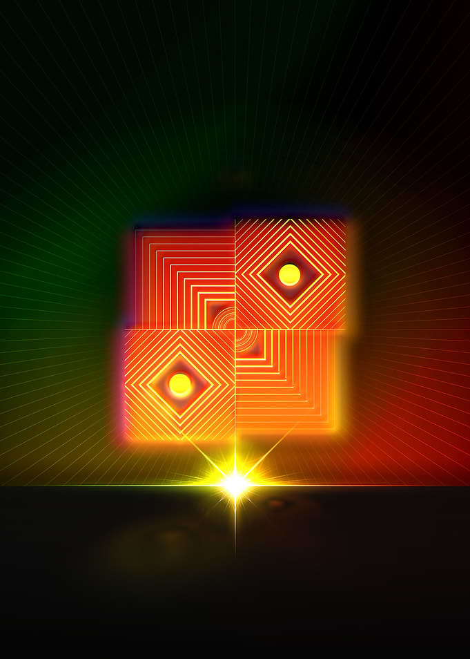 Neon Geometric Glyph Sign