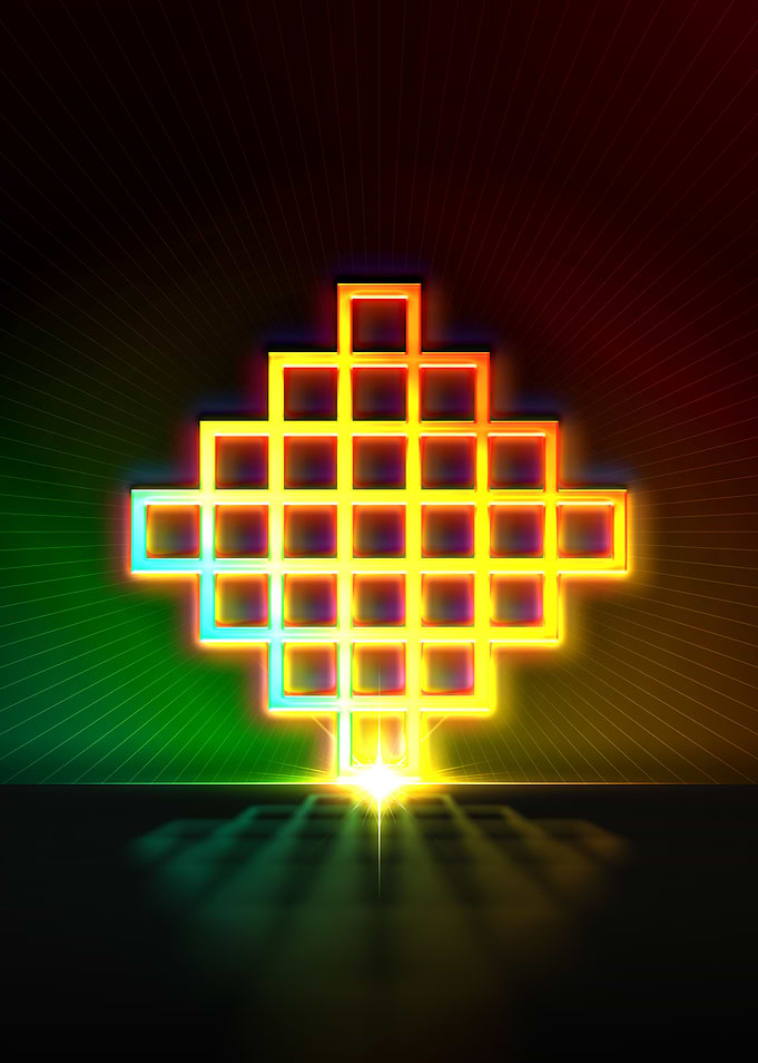 Neon Sacred Geometry Glyph