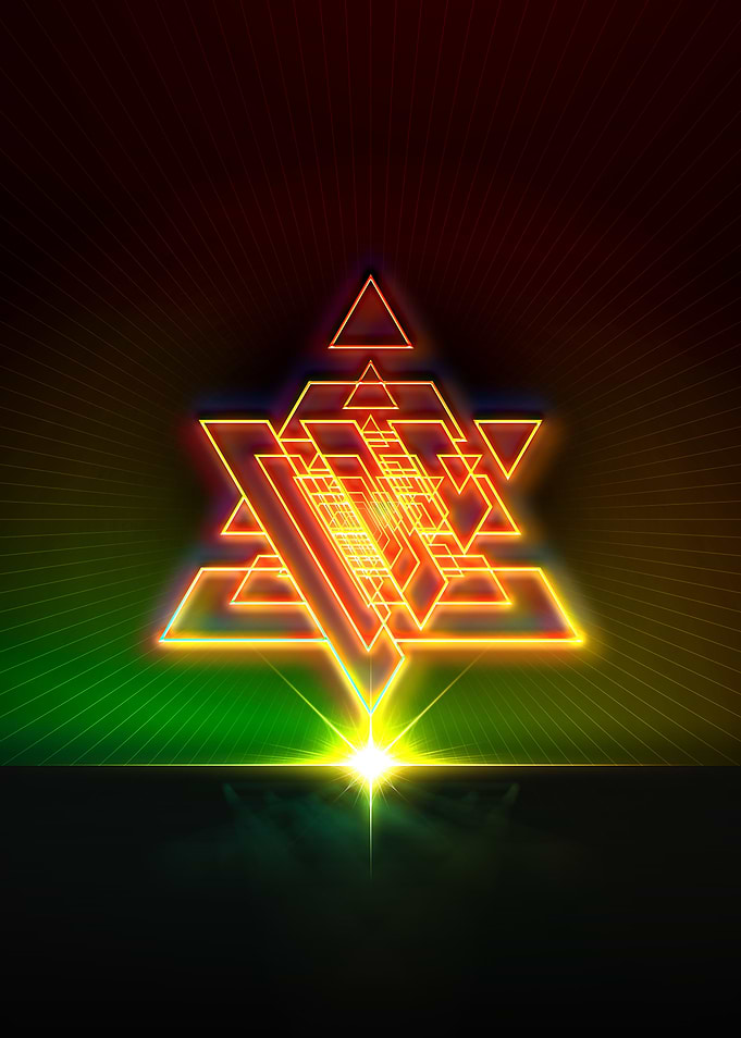 Neon Sacred Geometry Glyph