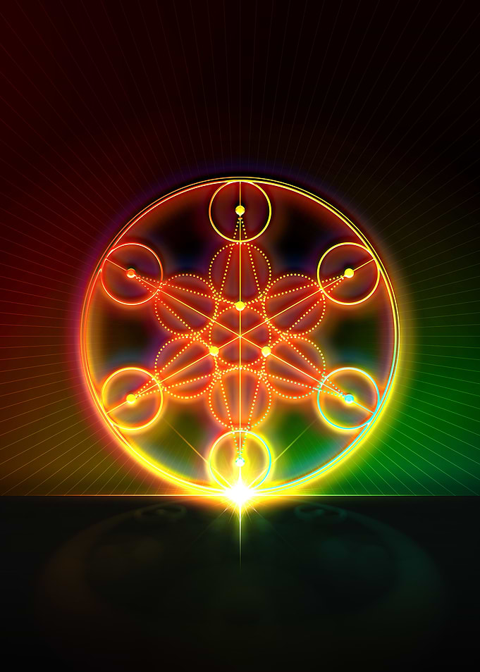 Neon Geometric Glyph Sign