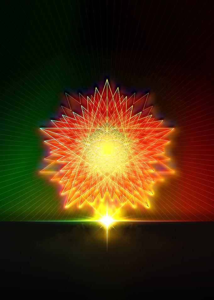 Neon Sacred Geometry Glyph