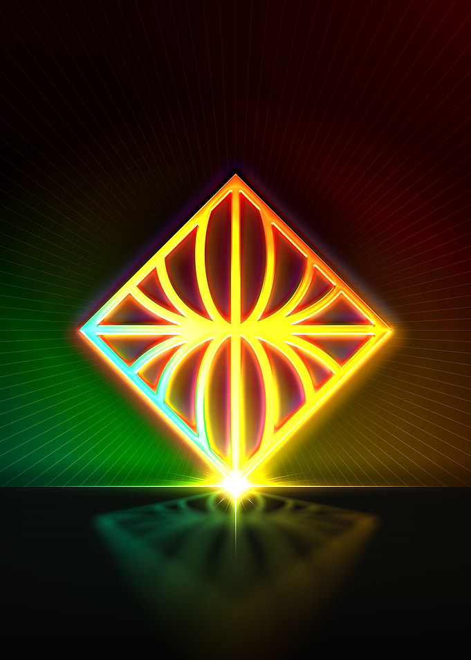 Neon Sacred Geometry Glyph