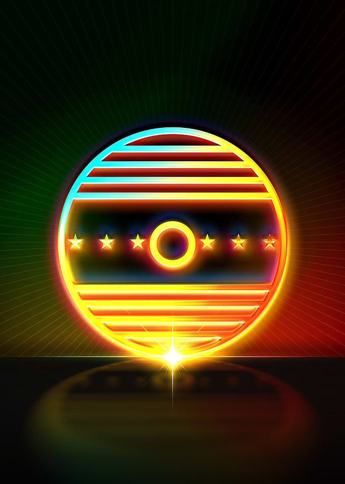 Neon Sacred Geometry Glyph