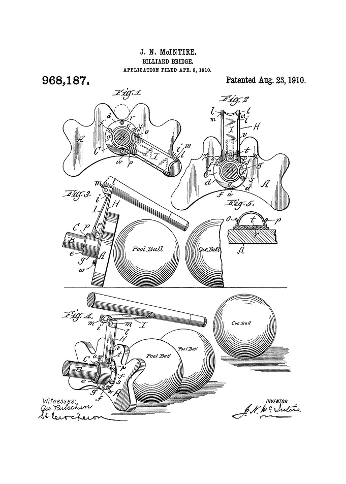 Billiard Bridge Patent