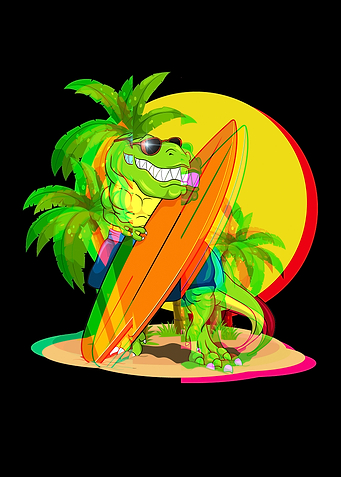 Dino Surfer Vaporwave