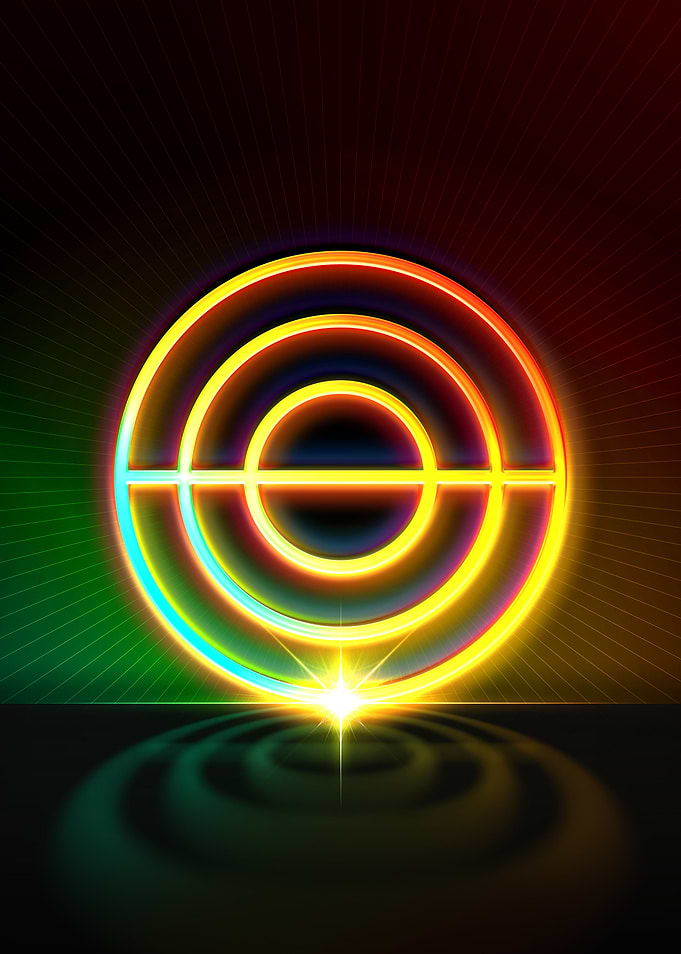 Neon Geometric Glyph Sign