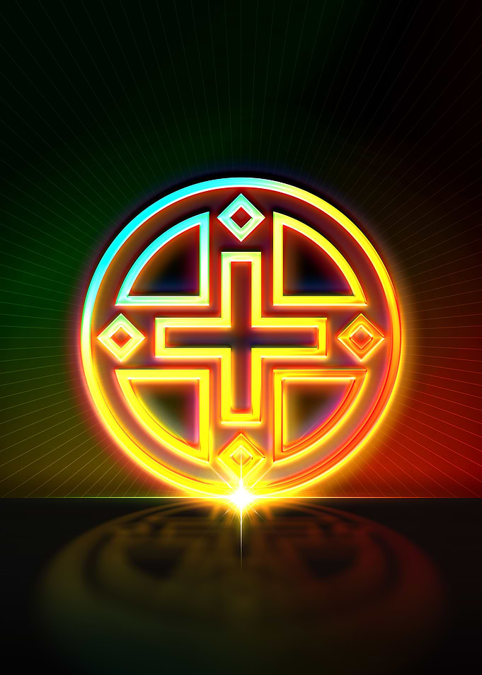 Neon Sacred Geometry Glyph