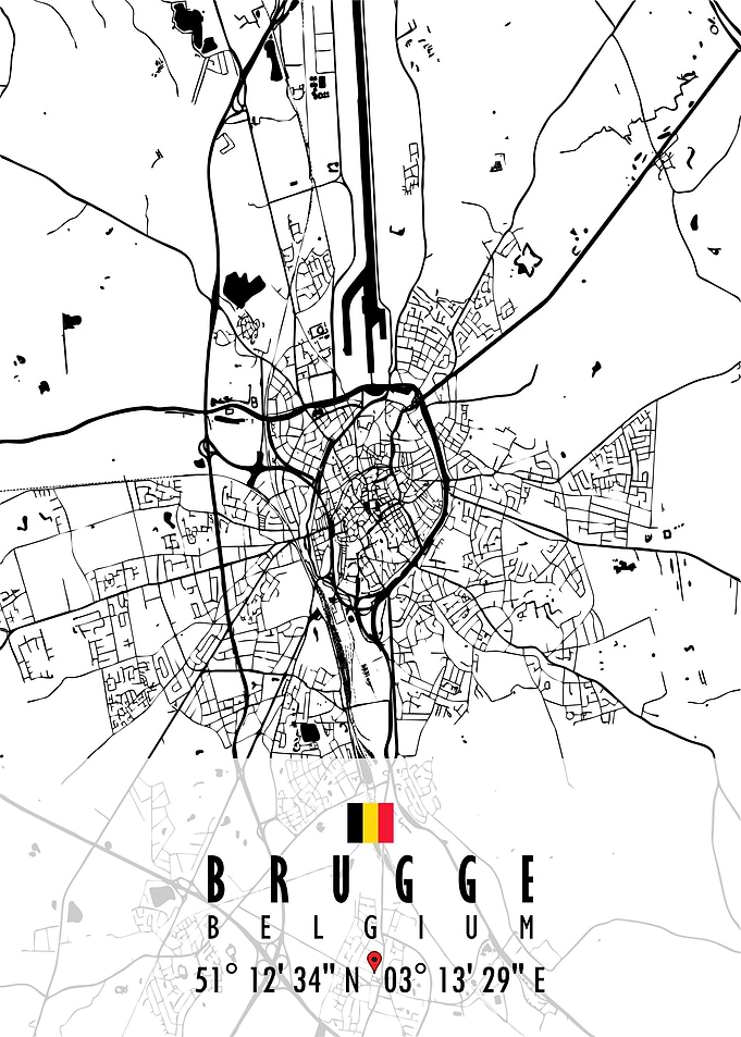Brugge Map Belgium