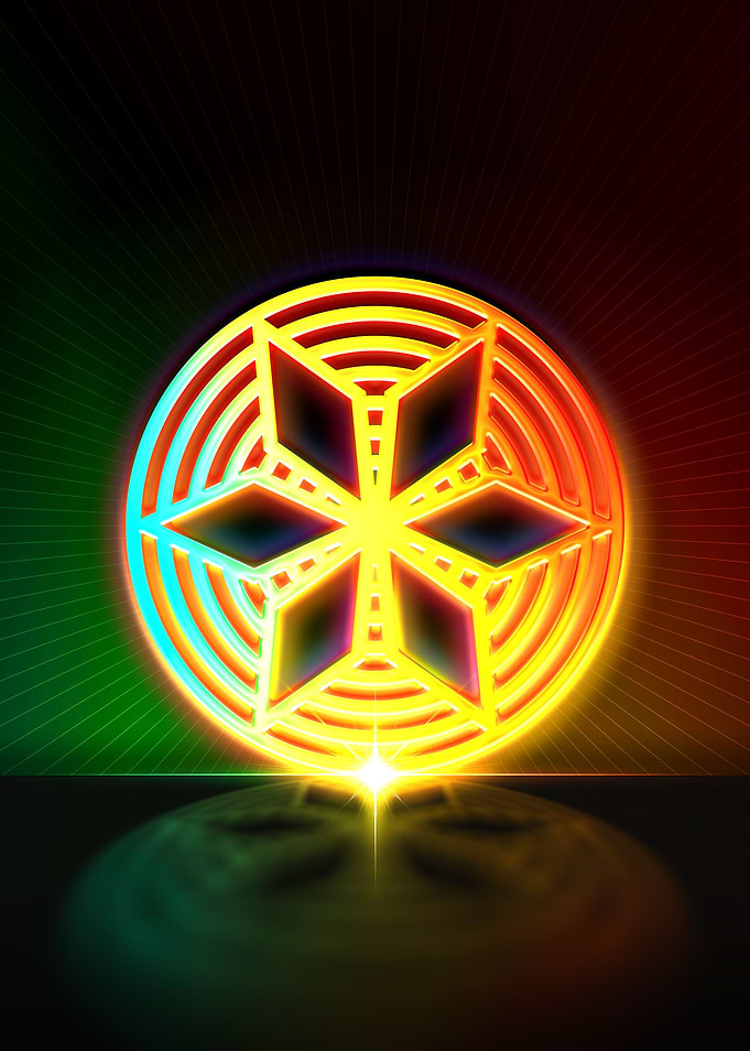 Neon Sacred Geometry Glyph