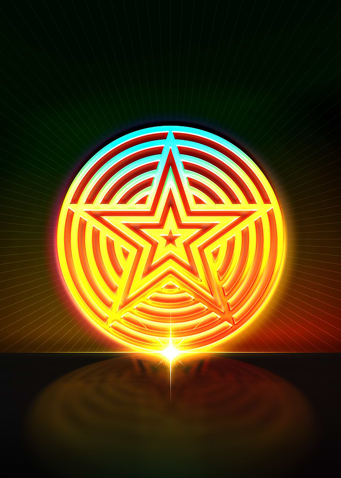 Neon Sacred Geometry Glyph
