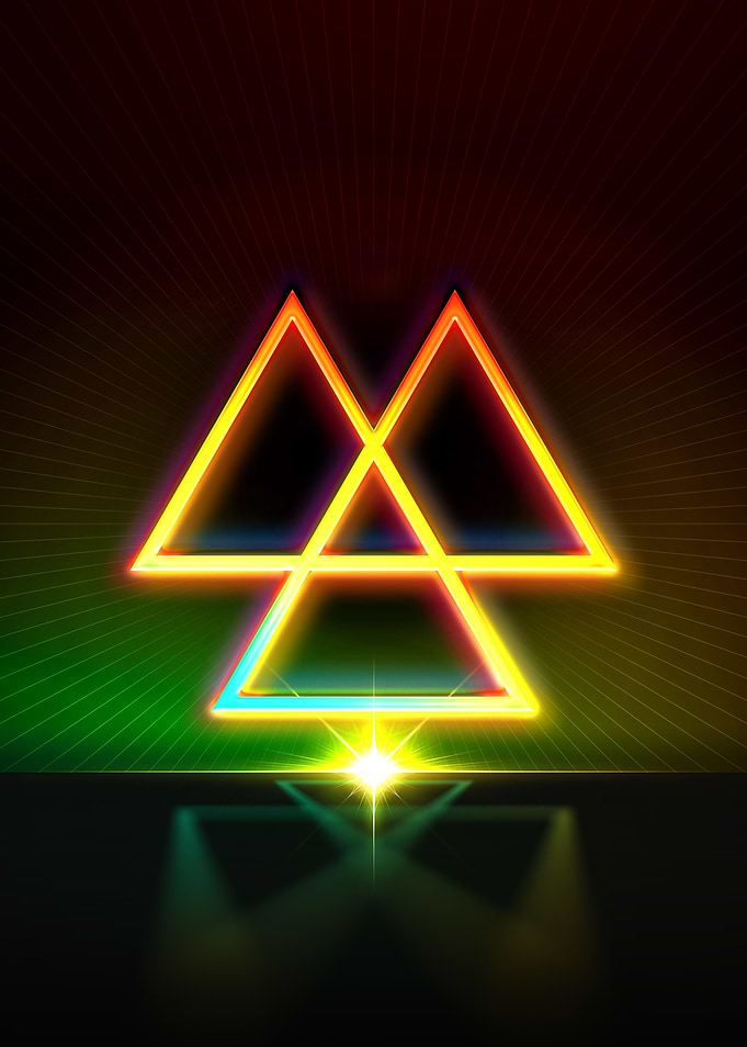 Neon Geometric Glyph Sign