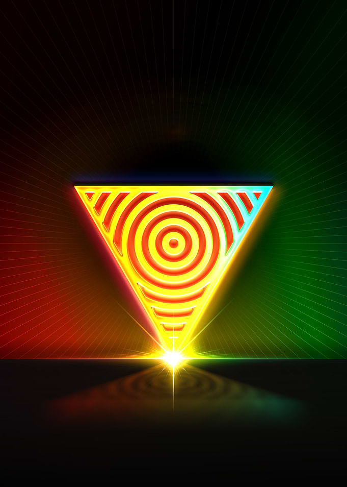 Neon Geometric Glyph Sign