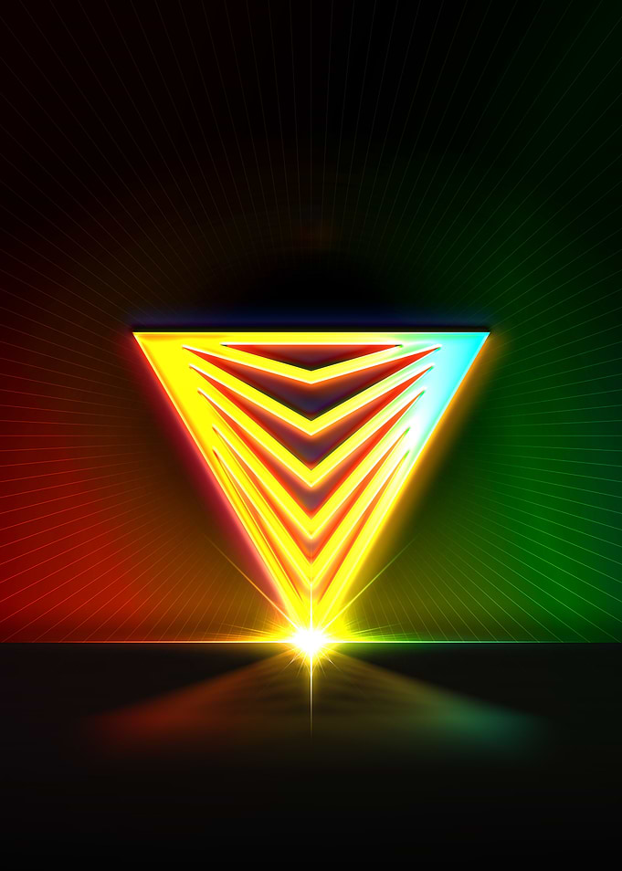 Neon Geometric Glyph Sign