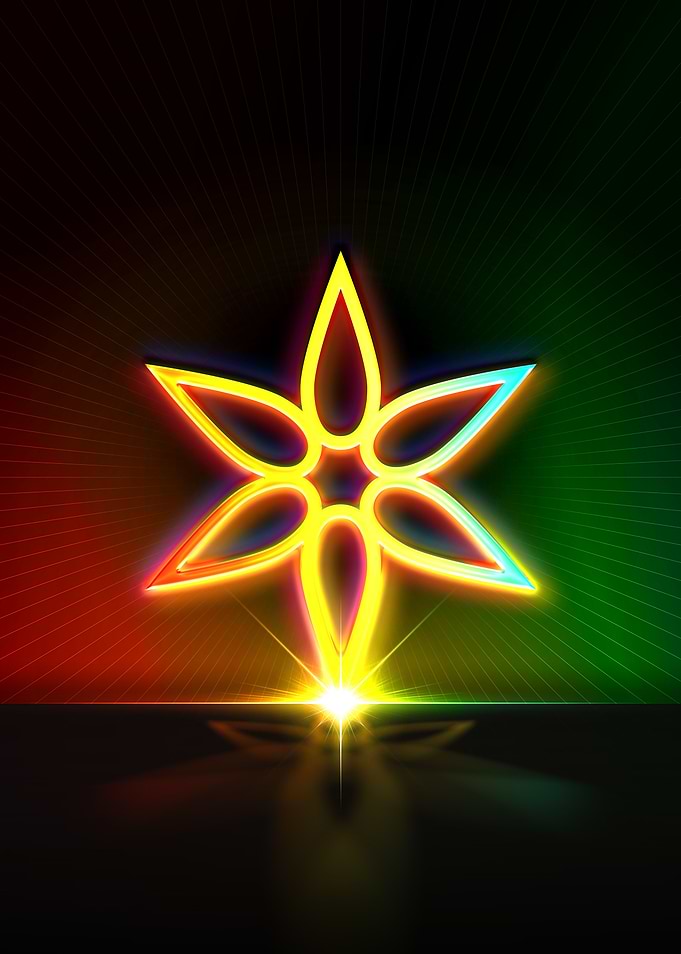Neon Sacred Geometry Glyph